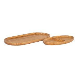 Serviertablett, Bambus, natur, 2er-Set