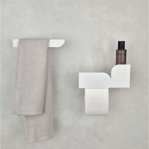 Toilettenpapierhalter "Bauhaus" (weiß)