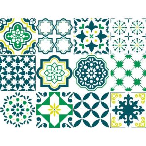 Sticker Fliesen - Greenish 12er-Set